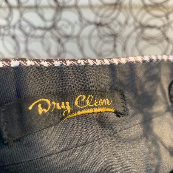 Vintage 70s brown houndstooth boot cut slacks - Picture 5 of 6